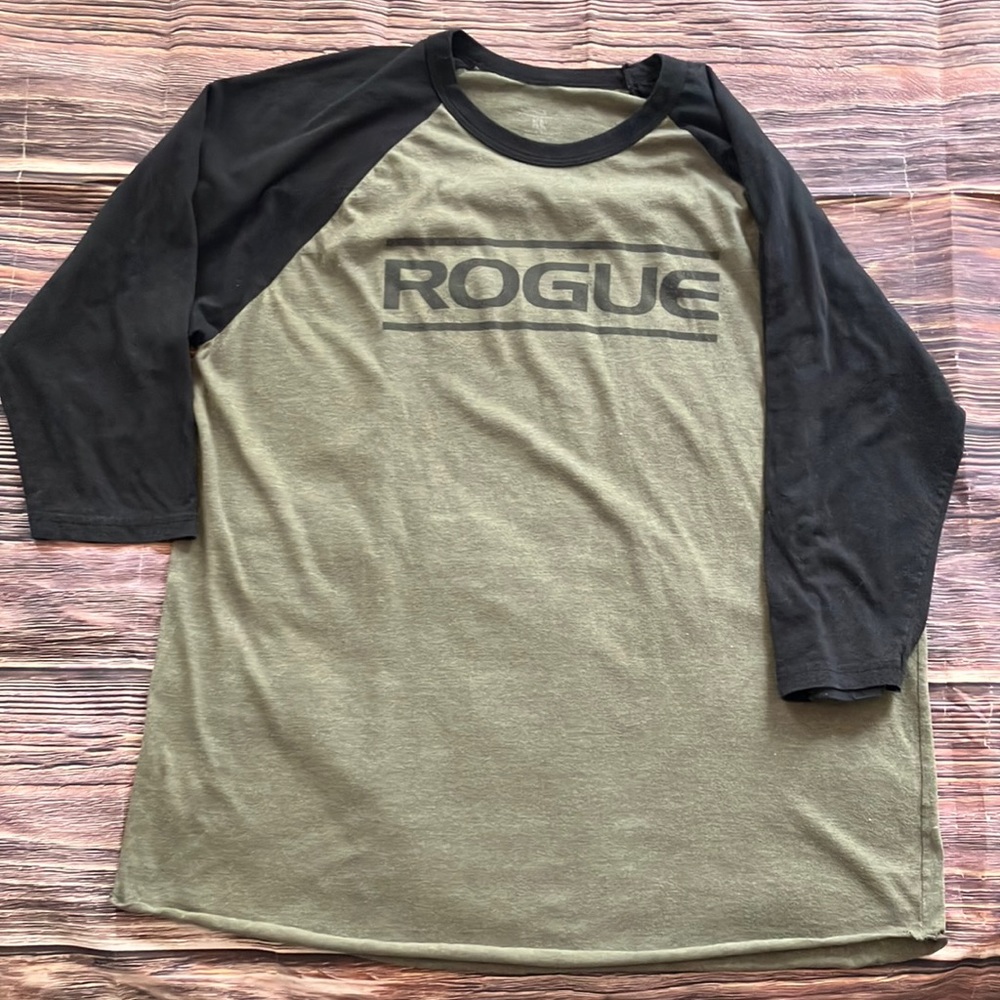 Mens Rogue fitness bootcamp 3/4 sleeve gym work-out shirt size xl